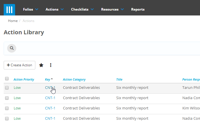 Retiring Action & Action Assignments – Folio Help Centre