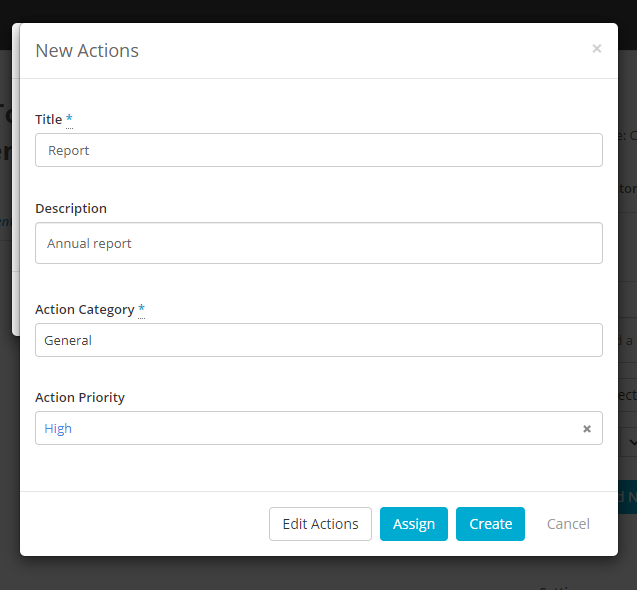 Creating a new action and assigning it from the Folio? – Folio Help Centre