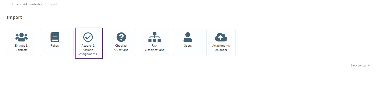 Importing new actions and action assignments – Folio Help Centre