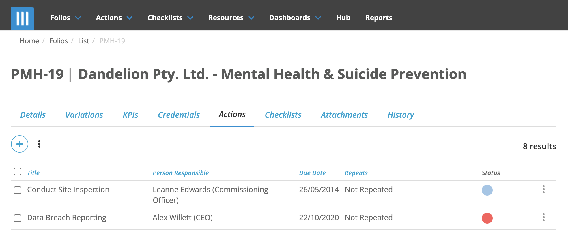 How do I create an action? – Folio Help Centre