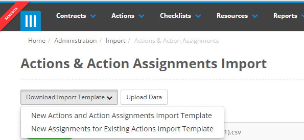 Importing new actions and action assignments – Folio Help Centre
