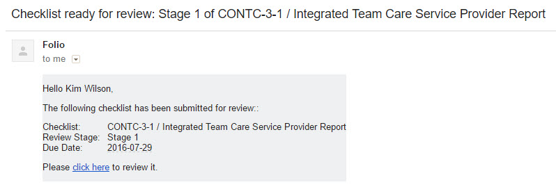 How do I complete a checklist review? – Folio Help Centre